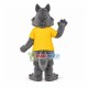 The Docile Wolf In Yellow Shirt Mascot Costume The Docile Wolf In Yellow Shirt Mascot Costume