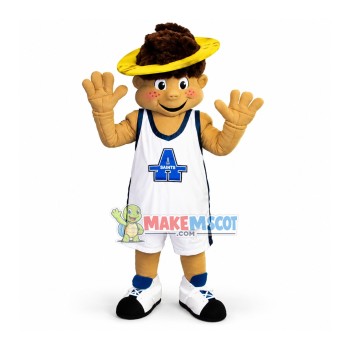 Vigorous Sports Boy With Acne Mascot Costume Vigorous Sports Boy With Acne Mascot Costume