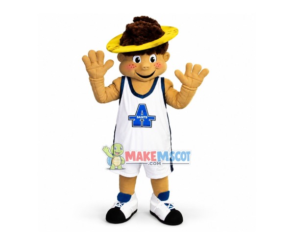 Vigorous Sports Boy With Acne Mascot Costume Vigorous Sports Boy With Acne Mascot Costume