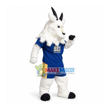 White Furry Goat Mascot Costume For Facilitate Organization White Furry Goat Mascot Costume For Facilitate Organization