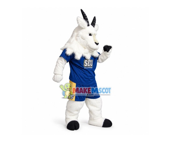 White Furry Goat Mascot Costume For Facilitate Organization White Furry Goat Mascot Costume For Facilitate Organization
