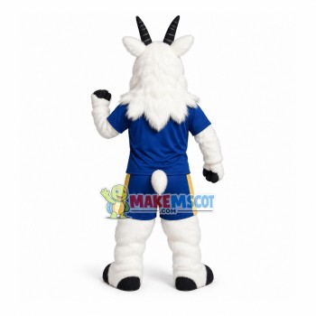 White Furry Goat Mascot Costume For Facilitate Organization