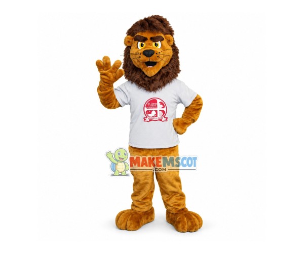 Energetic Lion of High School Mascot Costume Energetic Lion of High School Mascot Costume