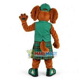 Tourist Guide Dog In The Green Vest Mascot Costume