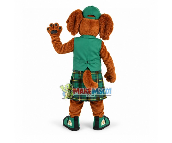 Tourist Guide Dog In The Green Vest Mascot Costume Tourist Guide Dog In The Green Vest Mascot Costume