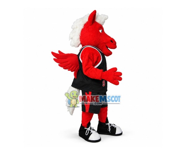 Running Sport Horse With Wings Mascot Costume Running Sport Horse With Wings Mascot Costume