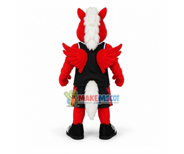 Running Sport Horse With Wings Mascot Costume Running Sport Horse With Wings Mascot Costume