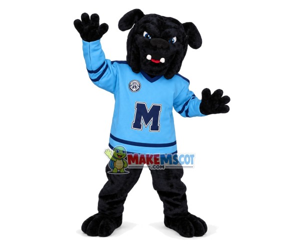 All Over Black Bulldog of Club Mascot Costume All Over Black Bulldog of Club Mascot Costume