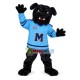 All Over Black Bulldog of Club Mascot Costume All Over Black Bulldog of Club Mascot Costume