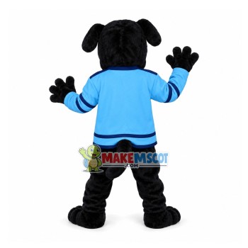 All Over Black Bulldog of Club Mascot Costume All Over Black Bulldog of Club Mascot Costume