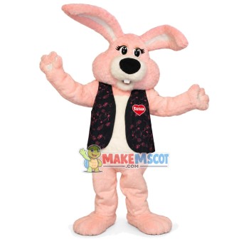 Pink Plush Rabbit Mascot Costume For Easter