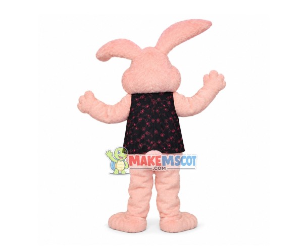 Pink Plush Rabbit Mascot Costume For Easter Pink Plush Rabbit Mascot Costume For Easter