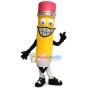 Crude Yellow Pencil With Eraser Mascot Costume