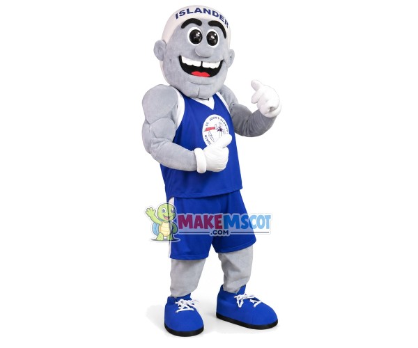 Smiling Sport Muscular Man Mascot Costume Smiling Sport Muscular Man Mascot Costume