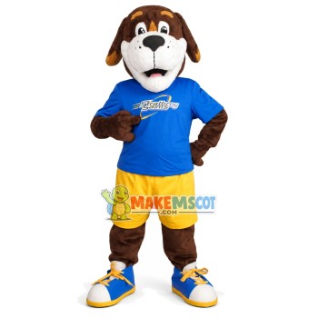 Considerate Brown Dog Of Group Mascot Costume Considerate Brown Dog Of Group Mascot Costume
