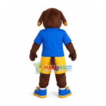 Considerate Brown Dog Of Group Mascot Costume