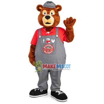 Plumber Bear Mascot Costume of The Repair Company Plumber Bear Mascot Costume of The Repair Company