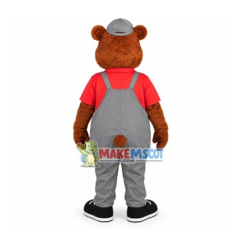 Plumber Bear Mascot Costume of The Repair Company Plumber Bear Mascot Costume of The Repair Company