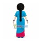 Indian Girl In Blue Traditional Long Dress Mascot Costume Indian Girl In Blue Traditional Long Dress Mascot Costume