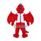 Red Muscle Flying Dragon With Wings Mascot Costume Red Muscle Flying Dragon With Wings Mascot Costume