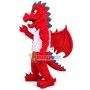 Red Muscle Flying Dragon With Wings Mascot Costume