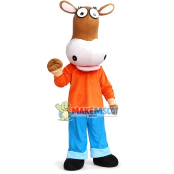 Serious Horse Man Mascot Cartoon Costume