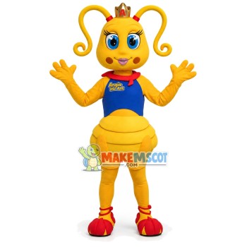 Yellow Ant With Coiled Tentacles Mascot Costume Yellow Ant With Coiled Tentacles Mascot Costume