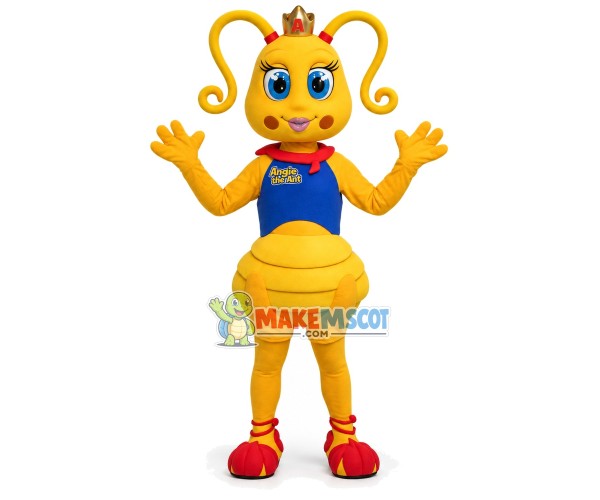 Yellow Ant With Coiled Tentacles Mascot Costume Yellow Ant With Coiled Tentacles Mascot Costume
