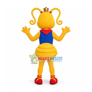 Yellow Ant With Coiled Tentacles Mascot Costume