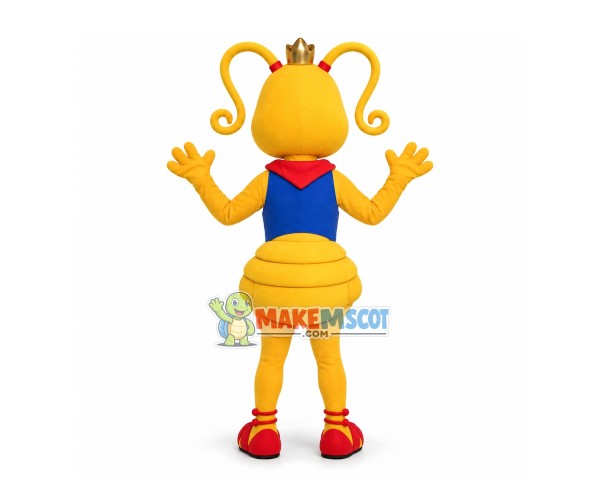 Yellow Ant With Coiled Tentacles Mascot Costume Yellow Ant With Coiled Tentacles Mascot Costume