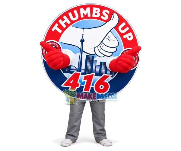 Thumbs Up Sign Mascot Costume Thumbs Up Sign Mascot Costume