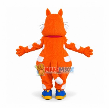 Pleased Orange Cat With Bow Tie Mascot Costume Pleased Orange Cat With Bow Tie Mascot Costume