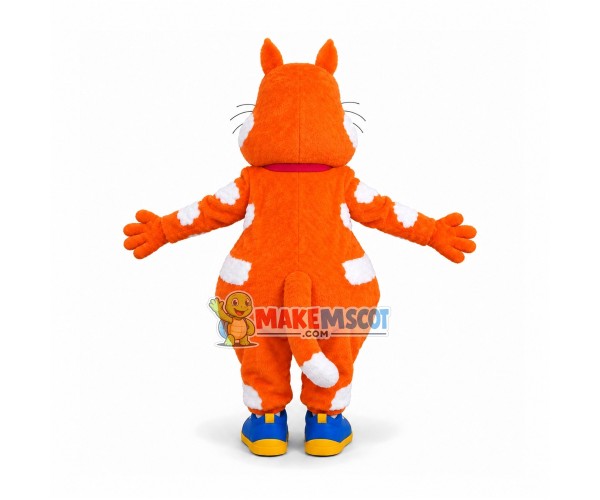 Pleased Orange Cat With Bow Tie Mascot Costume Pleased Orange Cat With Bow Tie Mascot Costume