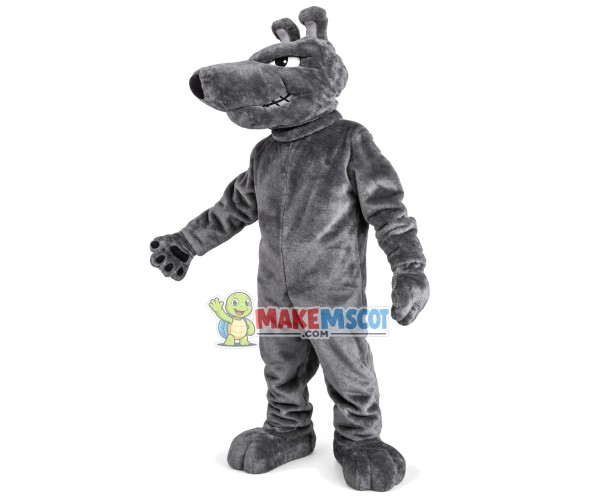 Restless Grey Vicious Dog Mascot Costume Restless Grey Vicious Dog Mascot Costume