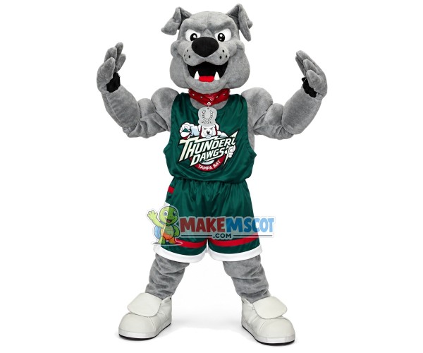 Powerful Muscular Bulldog of the Thunders Mascot Costume Powerful Muscular Bulldog of the Thunders Mascot Costume