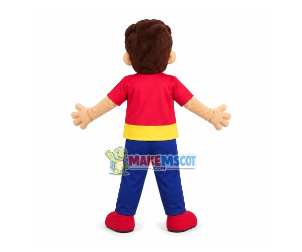 Active Curly Hair Boy Mascot Costume Active Curly Hair Boy Mascot Costume