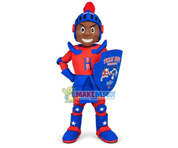Bright Black Soldier of The Basketball Team Mascot Costume