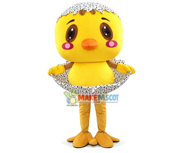 Eggshell Blush Chicken Mascot Costume Eggshell Blush Chicken Mascot Costume