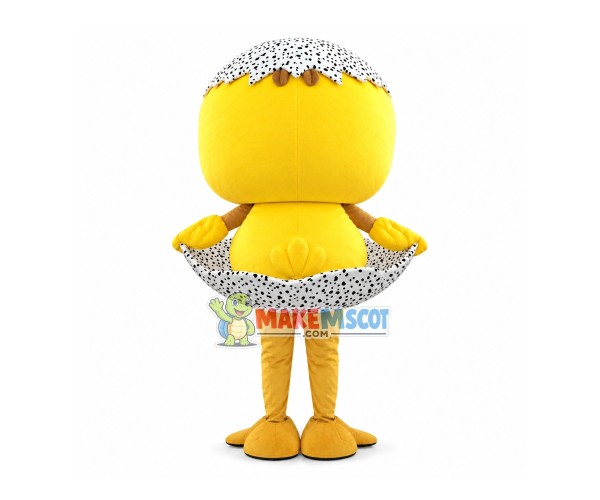 Eggshell Blush Chicken Mascot Costume Eggshell Blush Chicken Mascot Costume