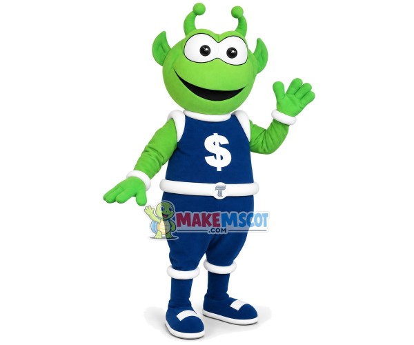 Green Alien With One-piece Pants Mascot Costume Green Alien With One-piece Pants Mascot Costume