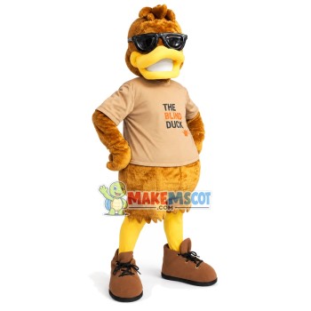 Blind Duck Wearing Sunglasses Mascot Costume
