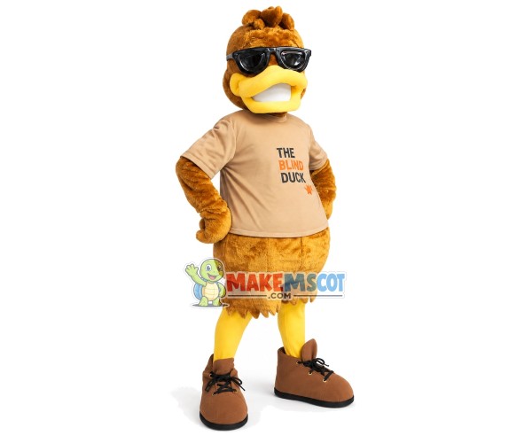 Blind Duck Wearing Sunglasses Mascot Costume Blind Duck Wearing Sunglasses Mascot Costume