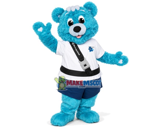 Safe Blue Bear Mascot Costume of The Insurance Company Safe Blue Bear Mascot Costume of The Insurance Company