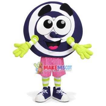 Round Doll With Spiral Pattern Mascot Costume