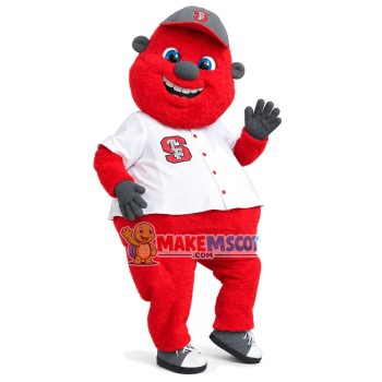 Red Plush Doll Mascot Costume For School Red Plush Doll Mascot Costume For School
