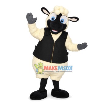 Thoughtful Sheep Manager Mascot Soft Costume Thoughtful Sheep Manager Mascot Soft Costume