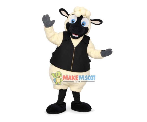Thoughtful Sheep Manager Mascot Soft Costume Thoughtful Sheep Manager Mascot Soft Costume