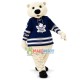 Confident White Bear of Hockey Team Mascot Costume Confident White Bear of Hockey Team Mascot Costume