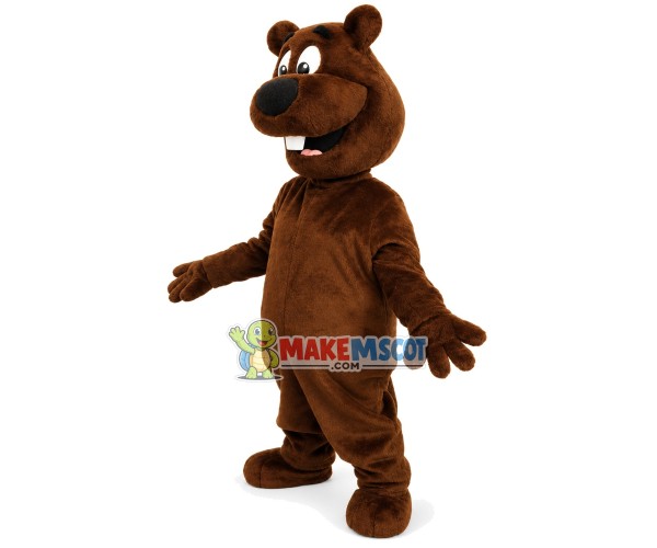 Cheerful Smiling Beaver Mascot Costume Cheerful Smiling Beaver Mascot Costume