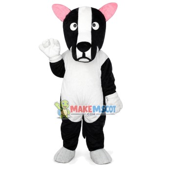 Black & White Dog Adult Mascot Costume
